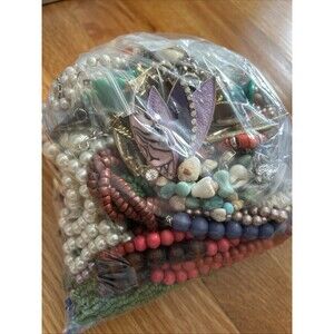 4LB SCRAP JUNK Jewelry Lot Craft Harvest Repurpose salvage Broken Vintage-Now